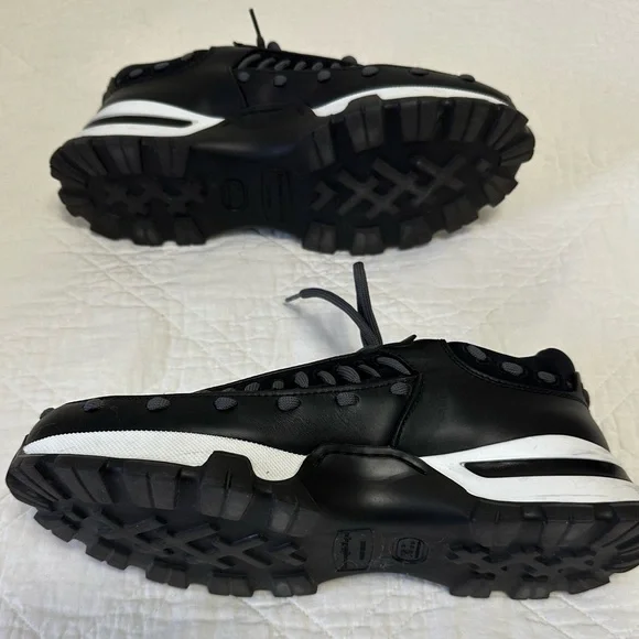 Zegna Couture Claudio Sneakers, men’s size 10, black, hand threaded